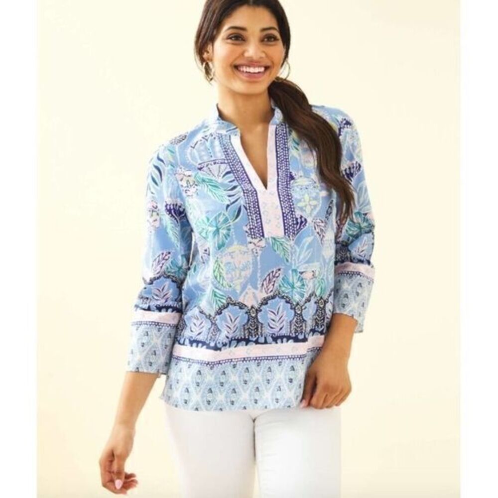 LILLY PULITZER TUNIC BLUE PERI LAPIS  NWT size s